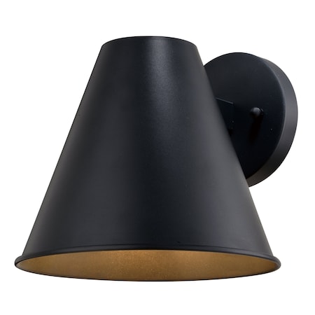 Vaxcel Smith 1 Light Textured Black Contemporary Indoor-Outdoor Wall Sconce Metal Shade T0759